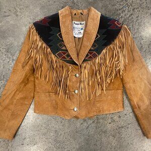 Pioneer Wear Vintage Leather Western Jacket With Fringe